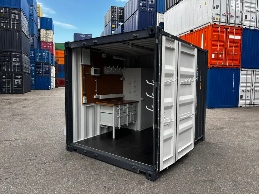 10WC200620RAL7016.webp 10ft Workshop Shipping Container - Image 1