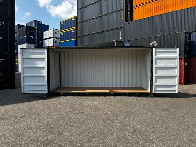 20OH2000620RAL6007.webp 20ft High Cube Open Side Shipping Container - Image 1