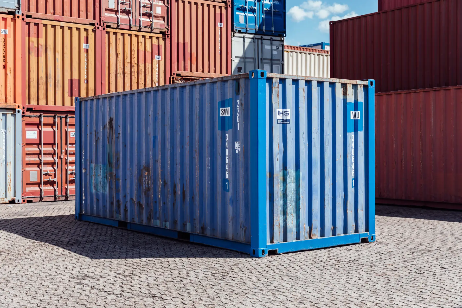 20ft-shipping-container-used-blue-corner-left-back-scaled-2.webp 20ft Used Shipping Containers For Sale - Image 1